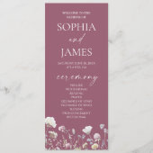 Wildblumengarten Florale Wilde Blumen Hochzeit Programm (Vorderseite)