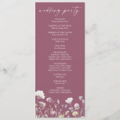 Wildblumengarten Florale Wilde Blumen Hochzeit Programm (Rückseite)
