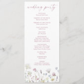 Wildblumengarten Florale Wilde Blumen Hochzeit Programm (Rückseite)