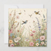 Wildblumengarten-Geburtstagsfeier Rustikale Blumen Karte (Rückseite)