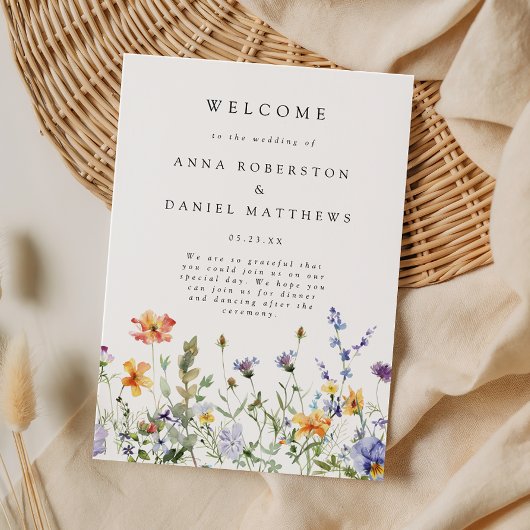 Wildblumengarten-Hochzeitsprogramm Programm