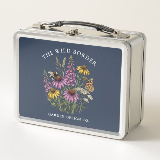 Wildblumengarten-Metall-Samendose oder Lunchbox (Vorderseite)