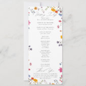 Wildblumengarten Moderne elegante Hochzeitsprogram (Rückseite)