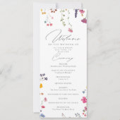 Wildblumengarten Moderne elegante Hochzeitsprogram (Vorderseite)