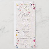 Wildblumengarten Moderne Hochzeitsprogramm Rosa (Vorderseite)