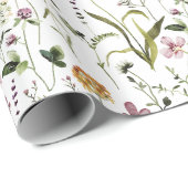 Wildblumengarten-Muster Geschenkpapier (Rolleneckpunkt)