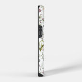 Wildblumengarten-Muster mit individuellem Monogram iPhone Hülle (Rechte Seite)