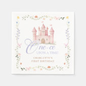 Wildblumengarten Prinzessinnen Schloss 1. Geburtst Serviette (Vorderseite)