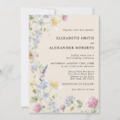 Wildblumengarten QR-Code 2-seitige Hochzeit Einladung (Vorderseite)