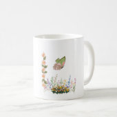 Wildblumengarten & Rosa Schmetterling Tasse – Vint (VorderseiteRechts)
