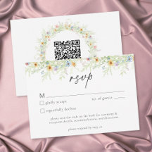 Wildblumengarten Rustikale Florale Hochzeits-QR-Co