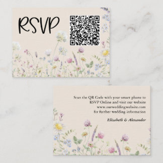 Wildblumengarten Warme erdige Ton Hochzeit RSVP Begleitkarte