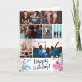 Wildblumengebirge Geburtstag 7 Foto Gitter Karte (Vorderseite)