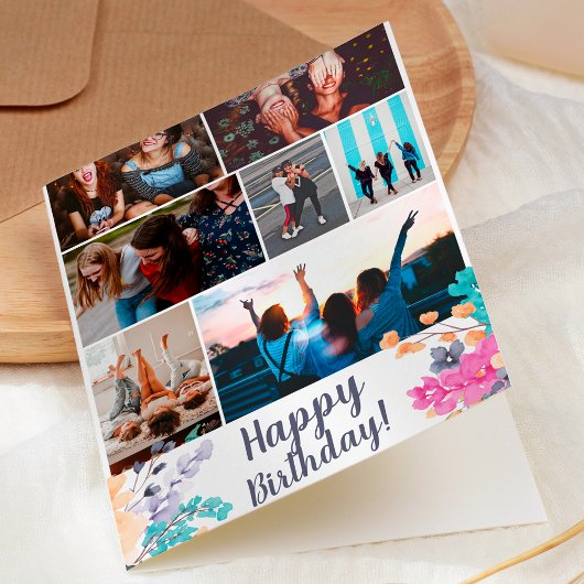 Wildblumengebirge Geburtstag 7 Foto Gitter Karte