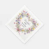 Wildblumenherz Botanisch 90. Geburtstag Serviette (Ecke)