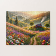Wildblumenhütte Szenische Frühlingslandschaft