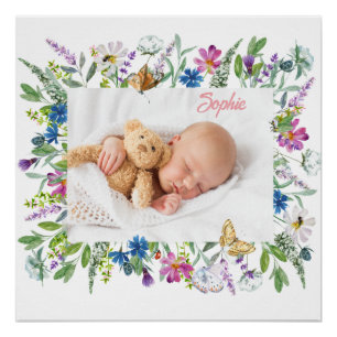 Wildblumenrand-Foto  Poster