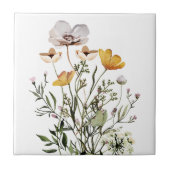 Wildblumenstrauß Boho-Ästhetik Fliese (Vorderseite)