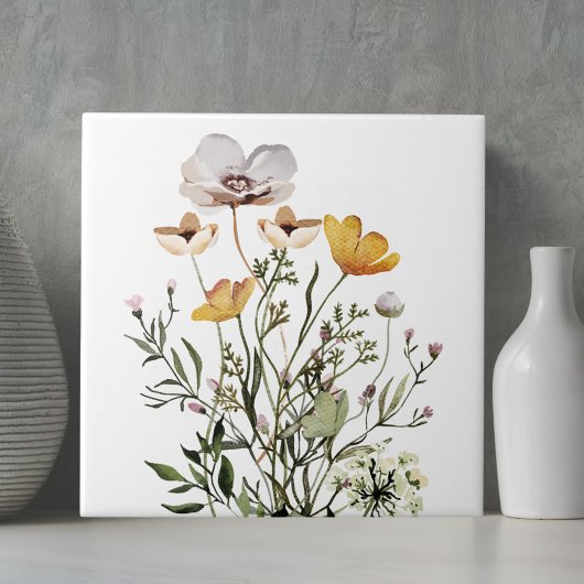 Wildblumenstrauß Boho-Ästhetik Fliese