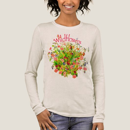 Wildblumenstrauß mit Text Tri-Blend Shirt (Vorderseite)