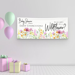 Wildblumenwiese-Baby-Party Banner