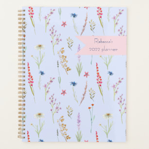 Wildblumenwiese Blau Personalisiert Planer