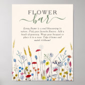 Wildblumenwiese Blumenbar Danke Geschenk Poster (Vorne)
