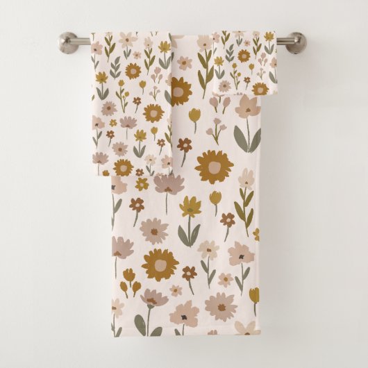 Wildblumenwiese Boho-Muster Badhandtuch Set (Insitu)