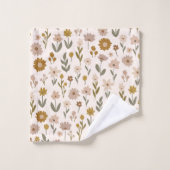Wildblumenwiese Boho-Muster Badhandtuch Set (Waschlappen)