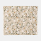 Wildblumenwiese Boho-Muster Fleecedecke (Vorderseite (Horizontal))