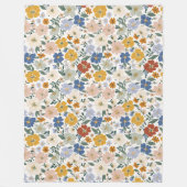 Wildblumenwiese Boho-Muster Fleecedecke (Vorderseite)