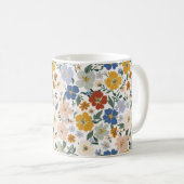 Wildblumenwiese Boho-Muster Kaffeetasse (VorderseiteRechts)