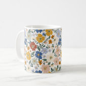 Wildblumenwiese Boho-Muster Kaffeetasse (Vorderseite Links)