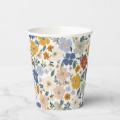 Wildblumenwiese Boho-Muster Pappbecher (Links)