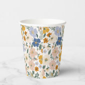 Wildblumenwiese Boho-Muster Pappbecher (Rechts)
