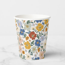 Wildblumenwiese Boho-Muster Pappbecher