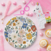 Wildblumenwiese Boho-Muster Pappteller (Party)