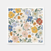 Wildblumenwiese Boho-Muster Serviette (Vorderseite)