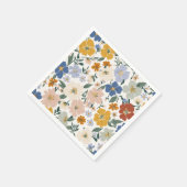 Wildblumenwiese Boho-Muster Serviette (Ecke)