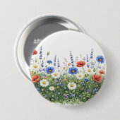 Wildblumenwiese botanischer Garten Blumen Button (Vorne & Hinten)