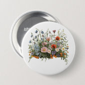 Wildblumenwiese Botanischer Garten Blumen Button (Vorne & Hinten)