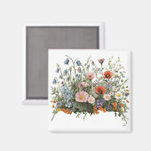 Wildblumenwiese botanischer Garten Blumen Magnet (Vorderseite/Rückseite)