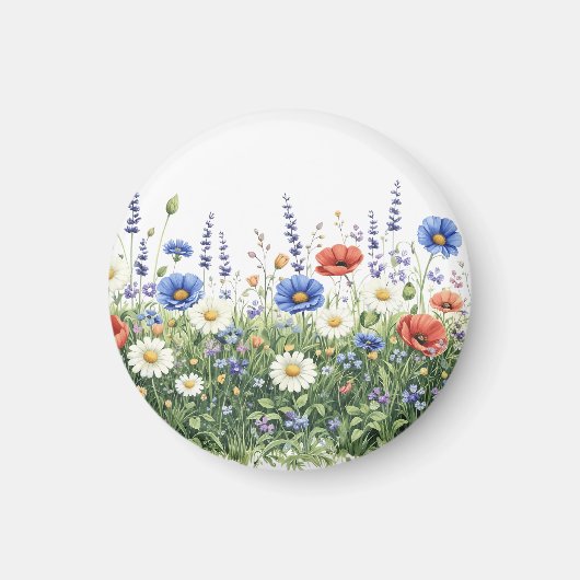 Wildblumenwiese botanischer Garten Blumen Magnet (Vorne)