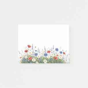 Wildblumenwiese botanischer Garten Blumen Post-it Klebezettel