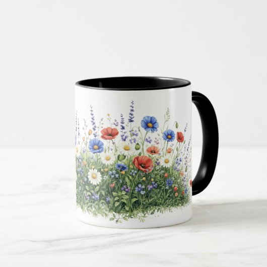 Wildblumenwiese botanischer Garten Blumen Tasse (VorderseiteRechts)
