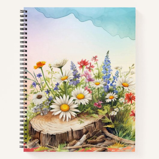 Wildblumenwiese | Cottagecore Blumenjournal Notizblock (Vorderseite)