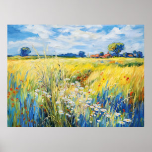 Wildblumenwiese entlang der Havel Poster