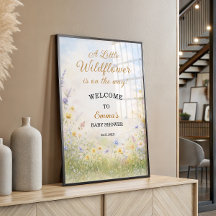 Wildblumenwiese Frühling Baby Shower Willkommen