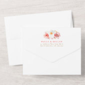 Wildblumenwiese Garten Blumenbogen Hochzeit All In One Einladung (Rückseite)