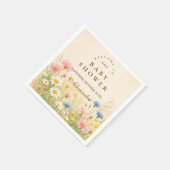 Wildblumenwiese Gold Baby Shower Serviette (Ecke)